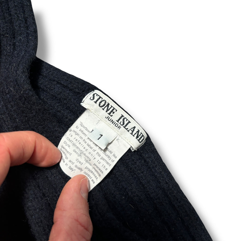 Navy Stone Island Embroidered Scarf