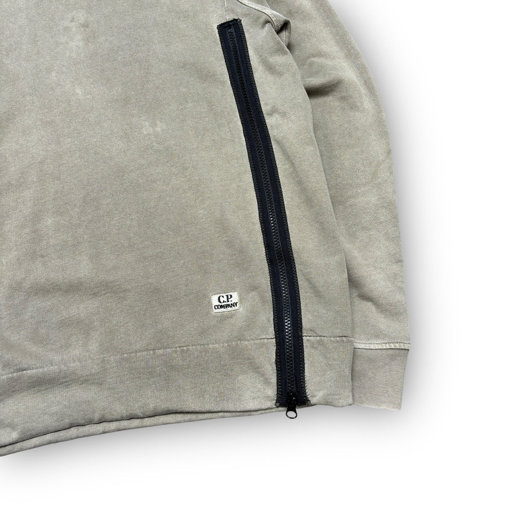 Khaki C.P Company Side Zip Hoodie (M)