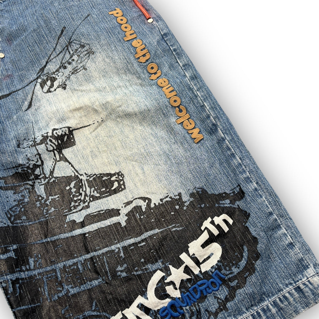 00s Arme Baggy Graphic Jorts (36")