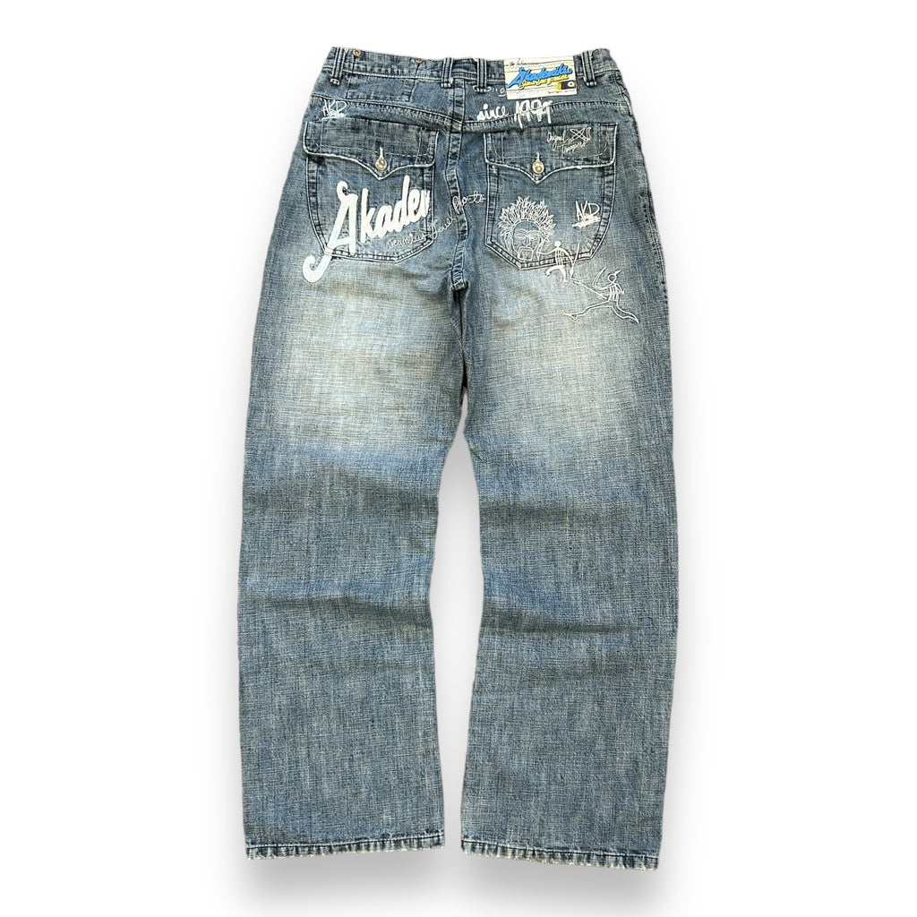 00's Akedmiks Embroidered Baggy Jeans (32)
