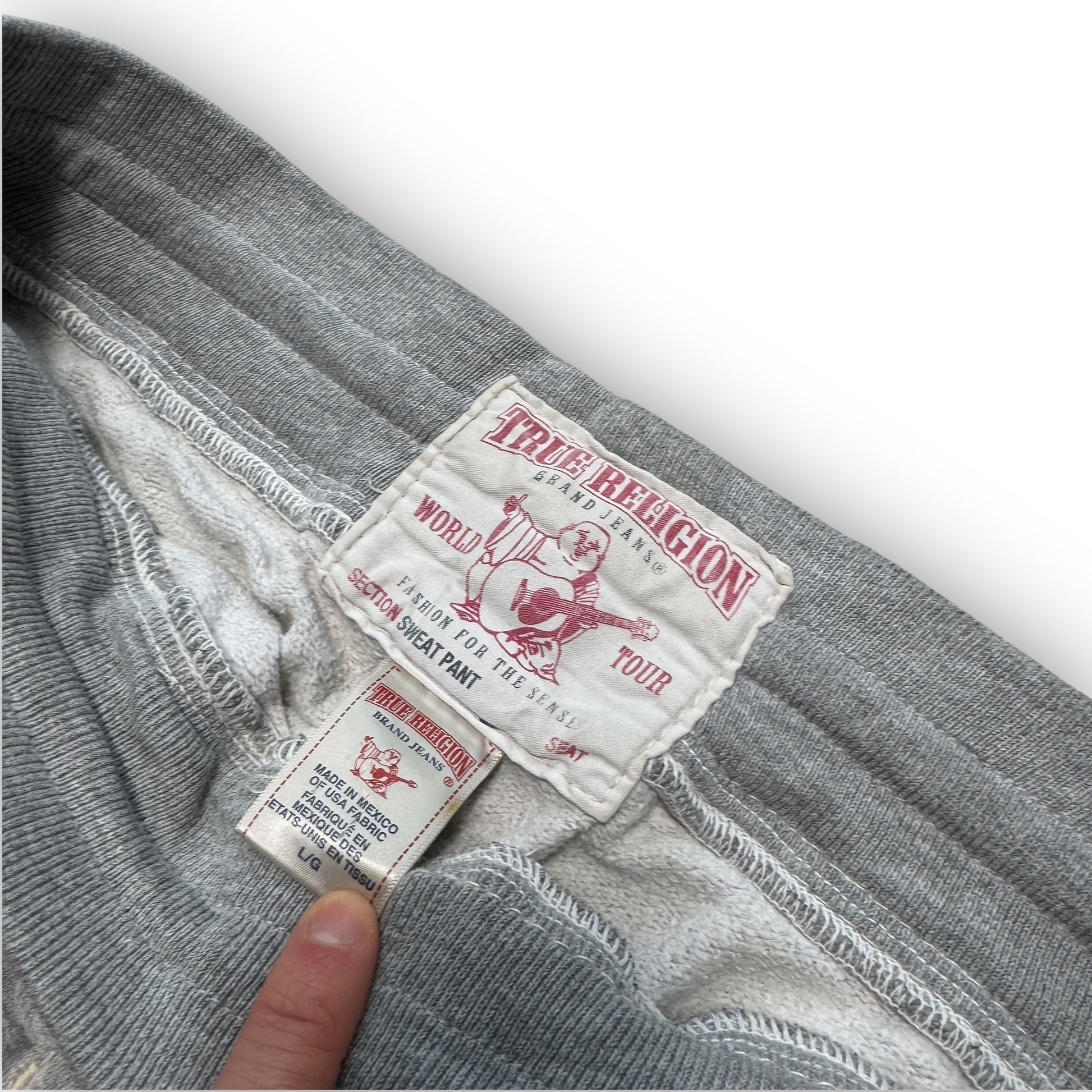 Grey True Religion Big Stitch Joggers (L)