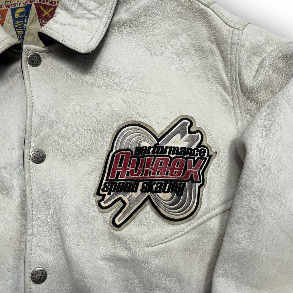 1990 Avirex Ice Tigers Leather Jacket (L)