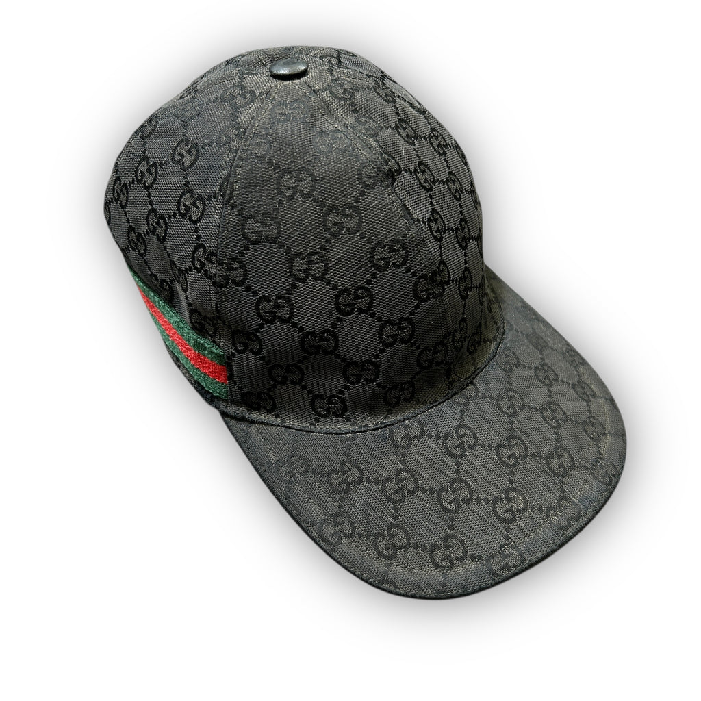 Black Gucci GG Monogram Cap