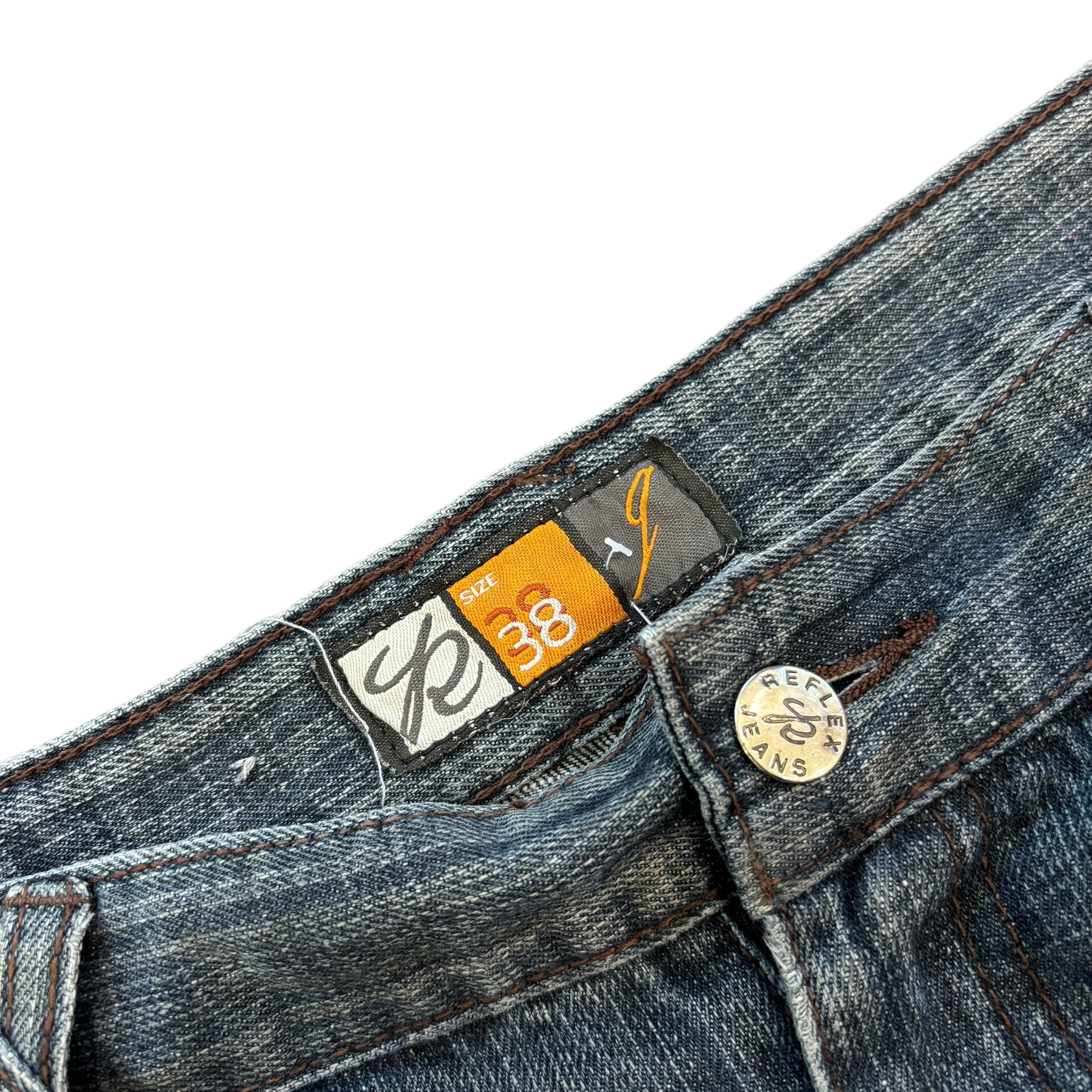 00's Baggy Hip Hop Embroidered Jeans (38W)