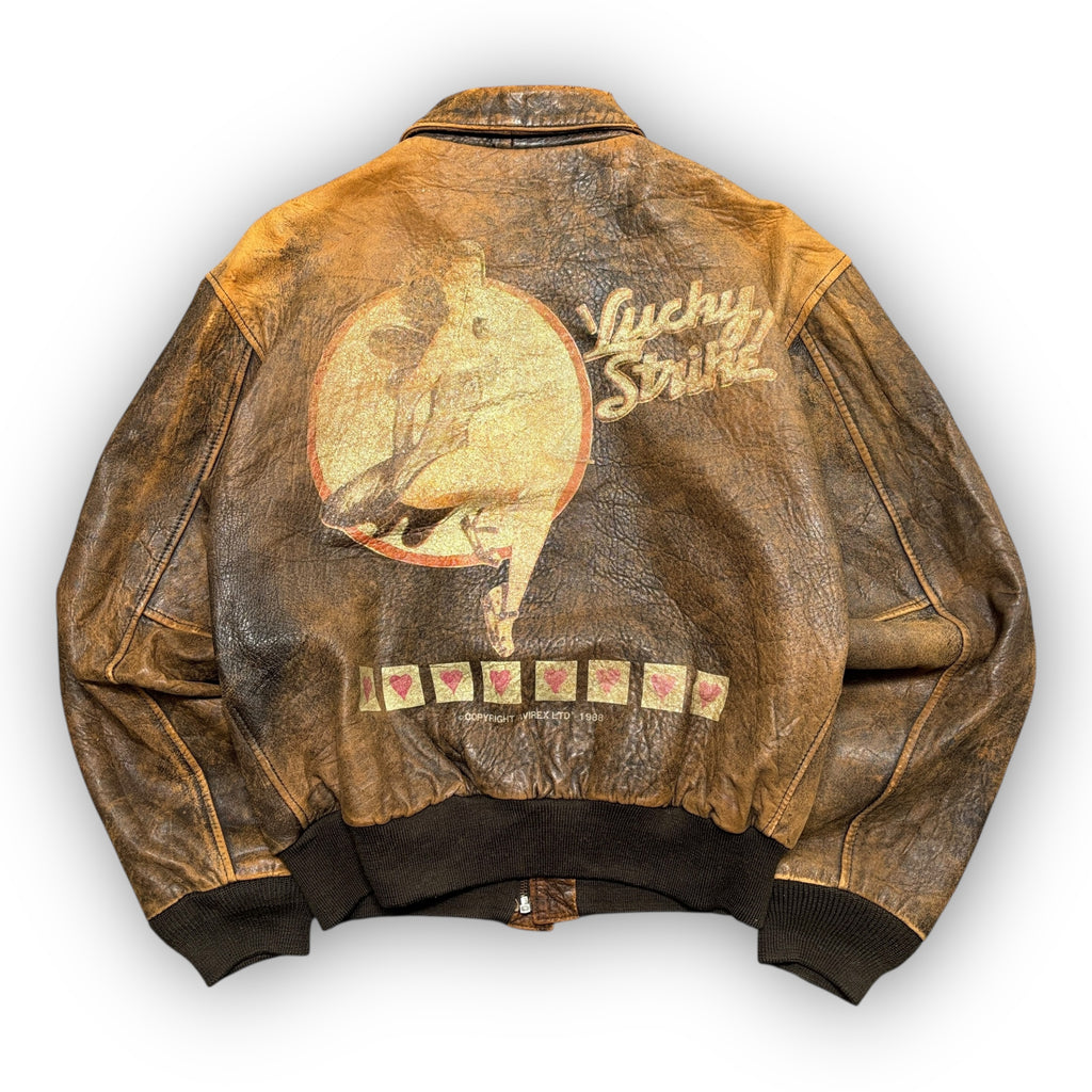 1988 Avirex 'Lucky Strike' Leather Jacket (S)