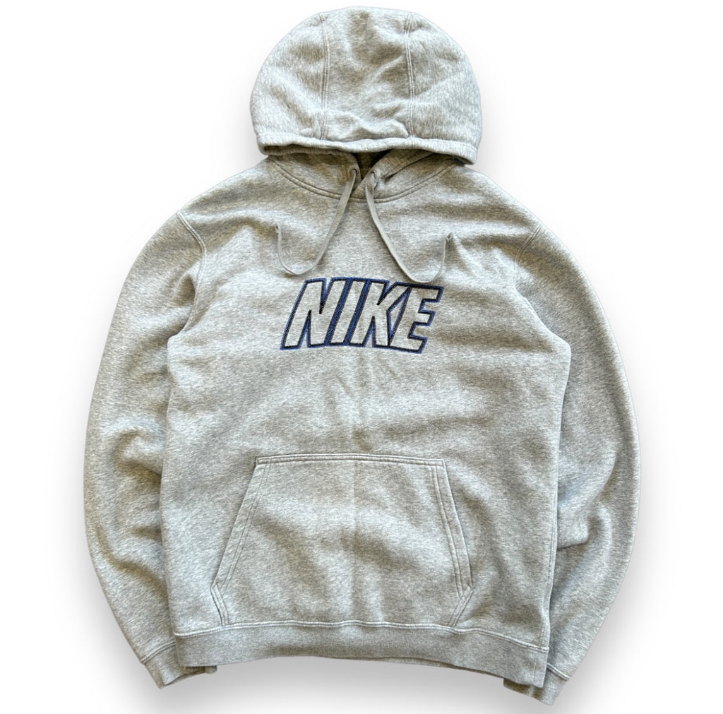 00s Grey Nike Club Embroidered Hoodie (M)