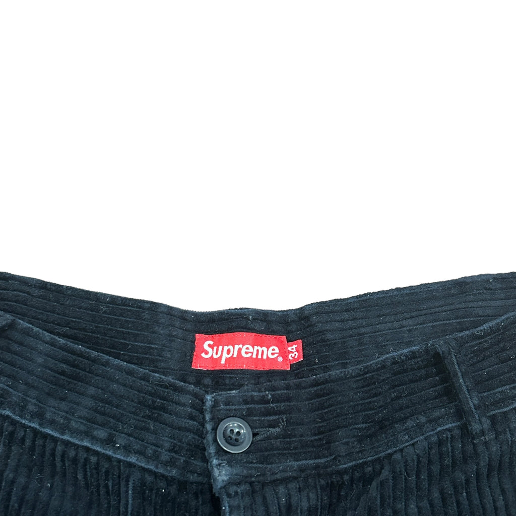 Supreme Corduroy Black Cargo Trousers (34)