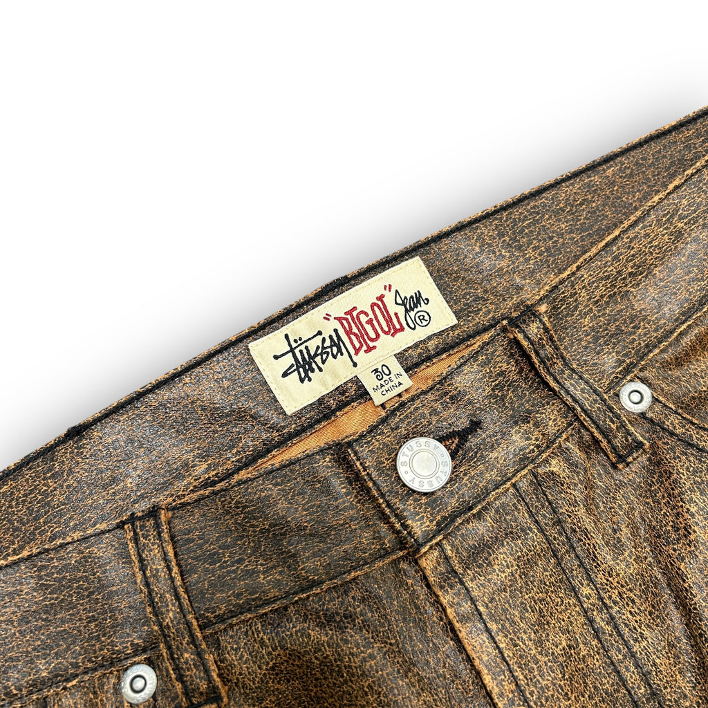 Stussy Faux Leather Big Ol' Jeans (32")