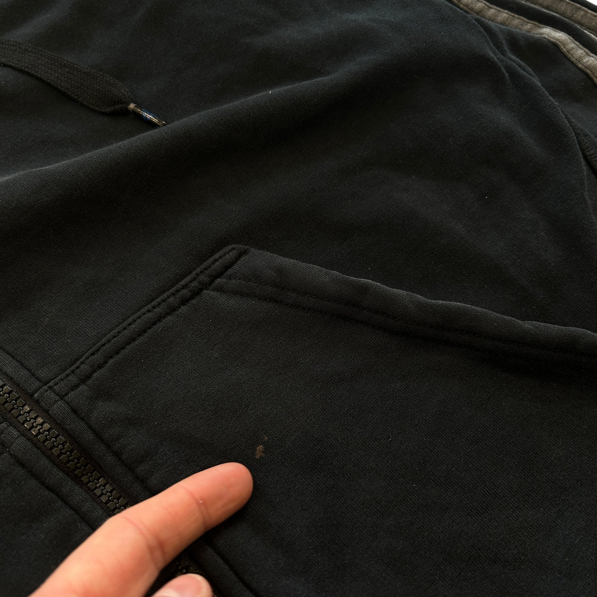 Adidas Three Stripe Black Hoodie (L)