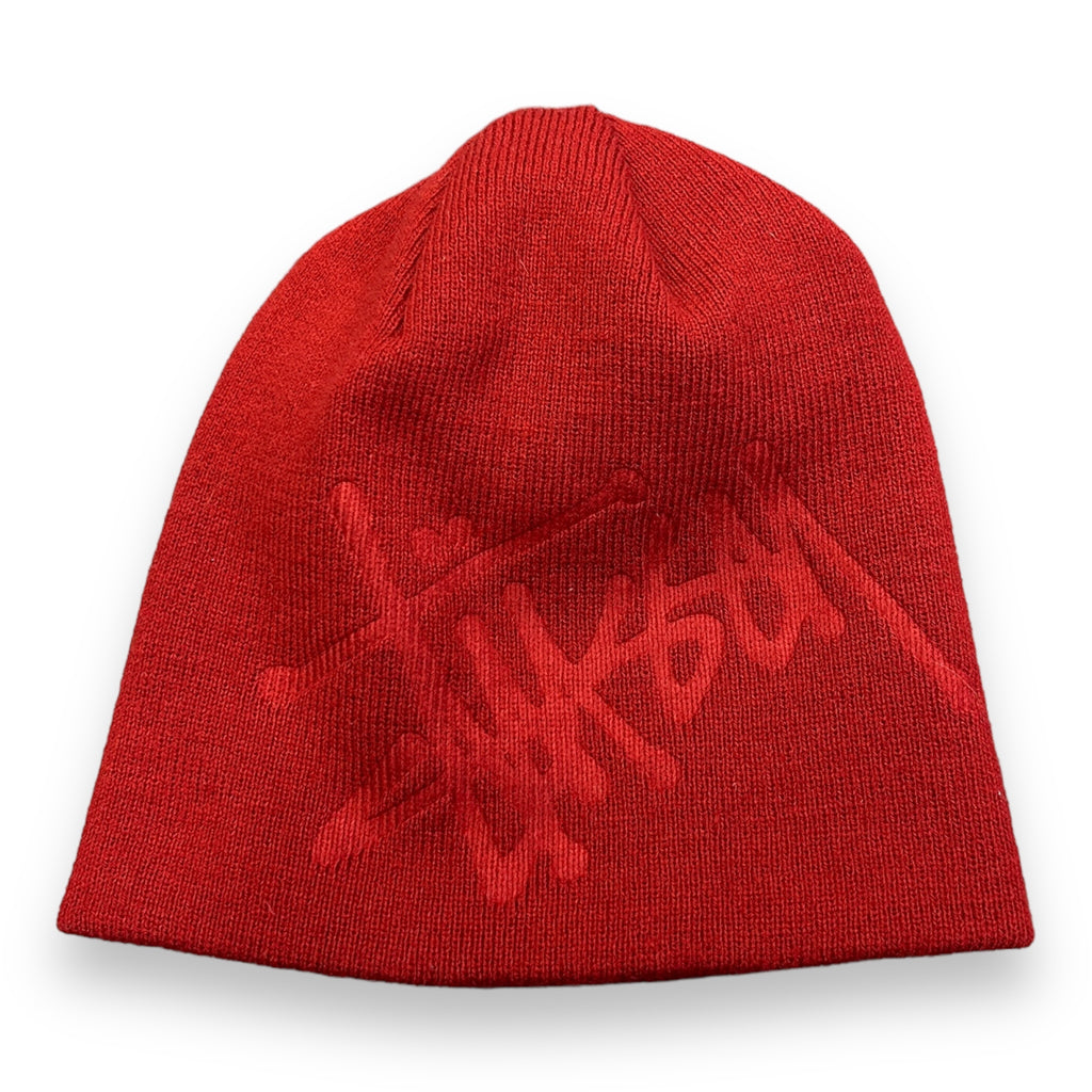 Red Stussy Spellout Skully Hat