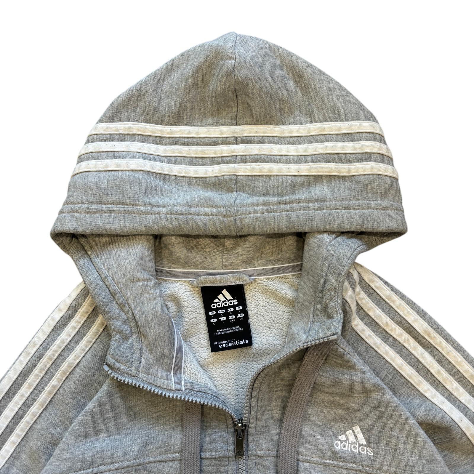 00s Grey Adidas Essentials Hoodie (L)