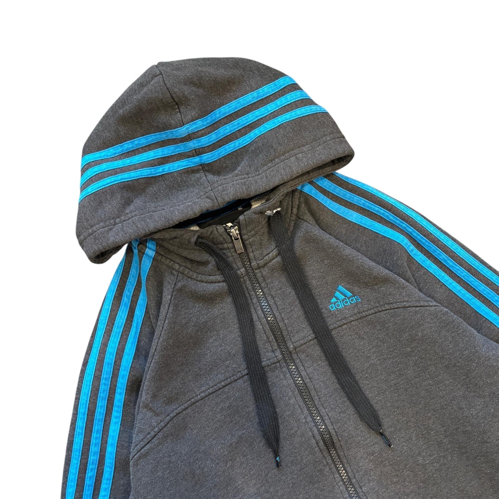 00s Grey Adidas Essentials Hoodie (S)