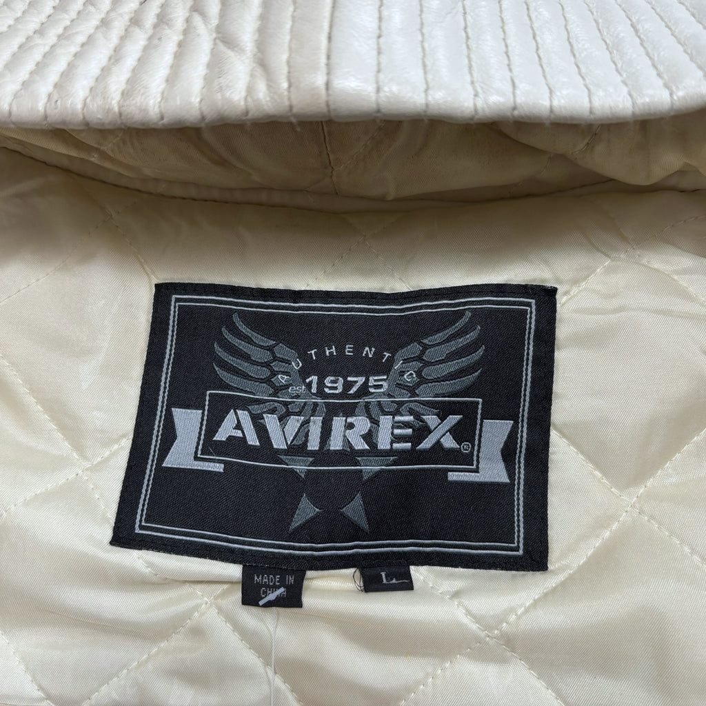Avirex Hooded Leather Jacket (L)