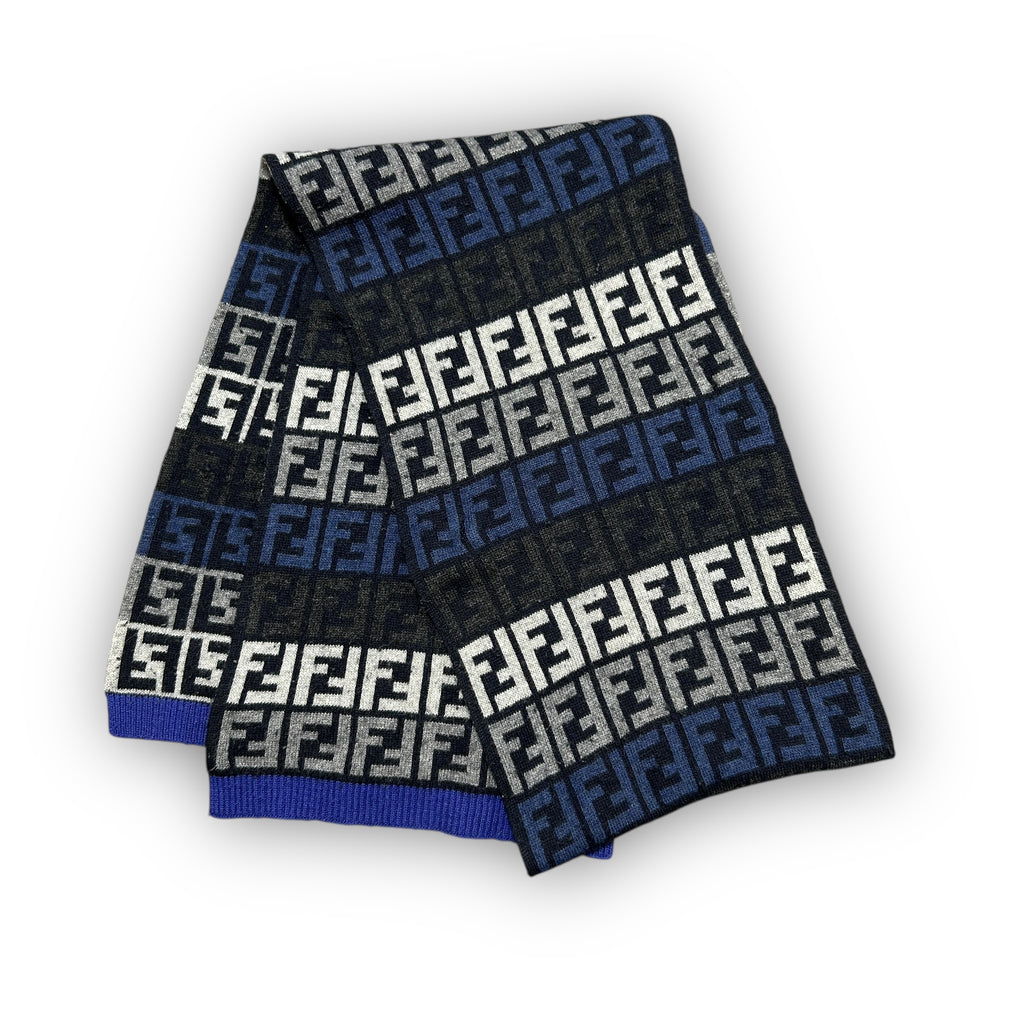 Navy Fendi Monogram Scarf