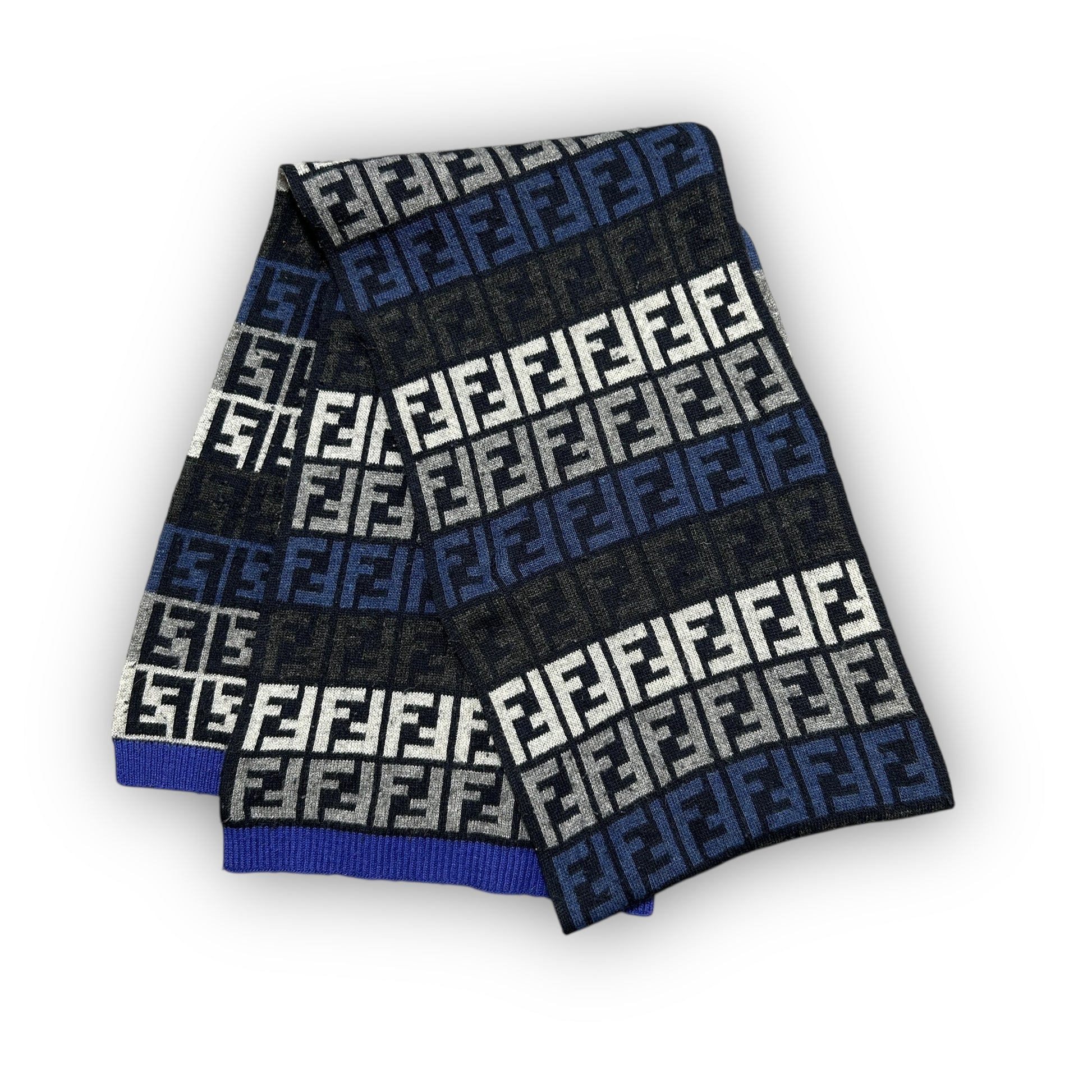 Navy Fendi Monogram Scarf