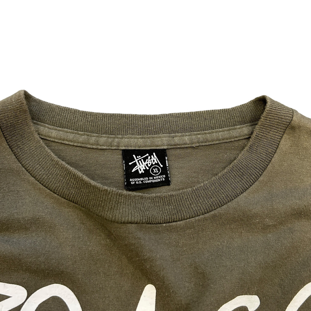 Vintage Stussy Khaki Graphic Tshirt (XL)