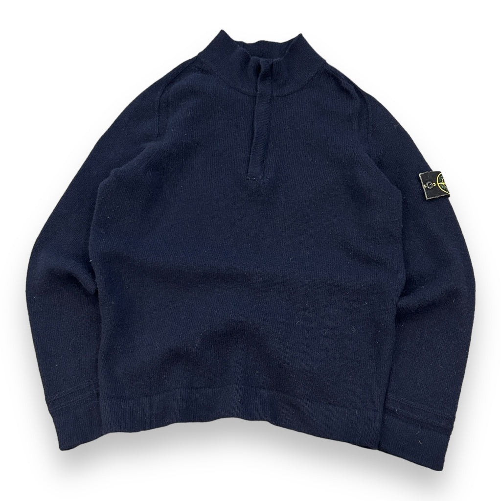 Navy Stone Island Half Zip Knit Jumper (L)