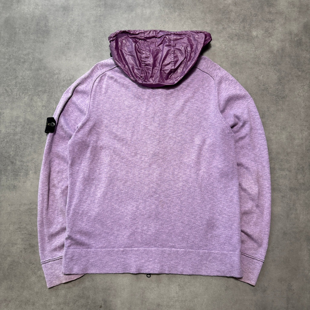 Stone Island Wool Zip Up Hooded Jumper (XL)