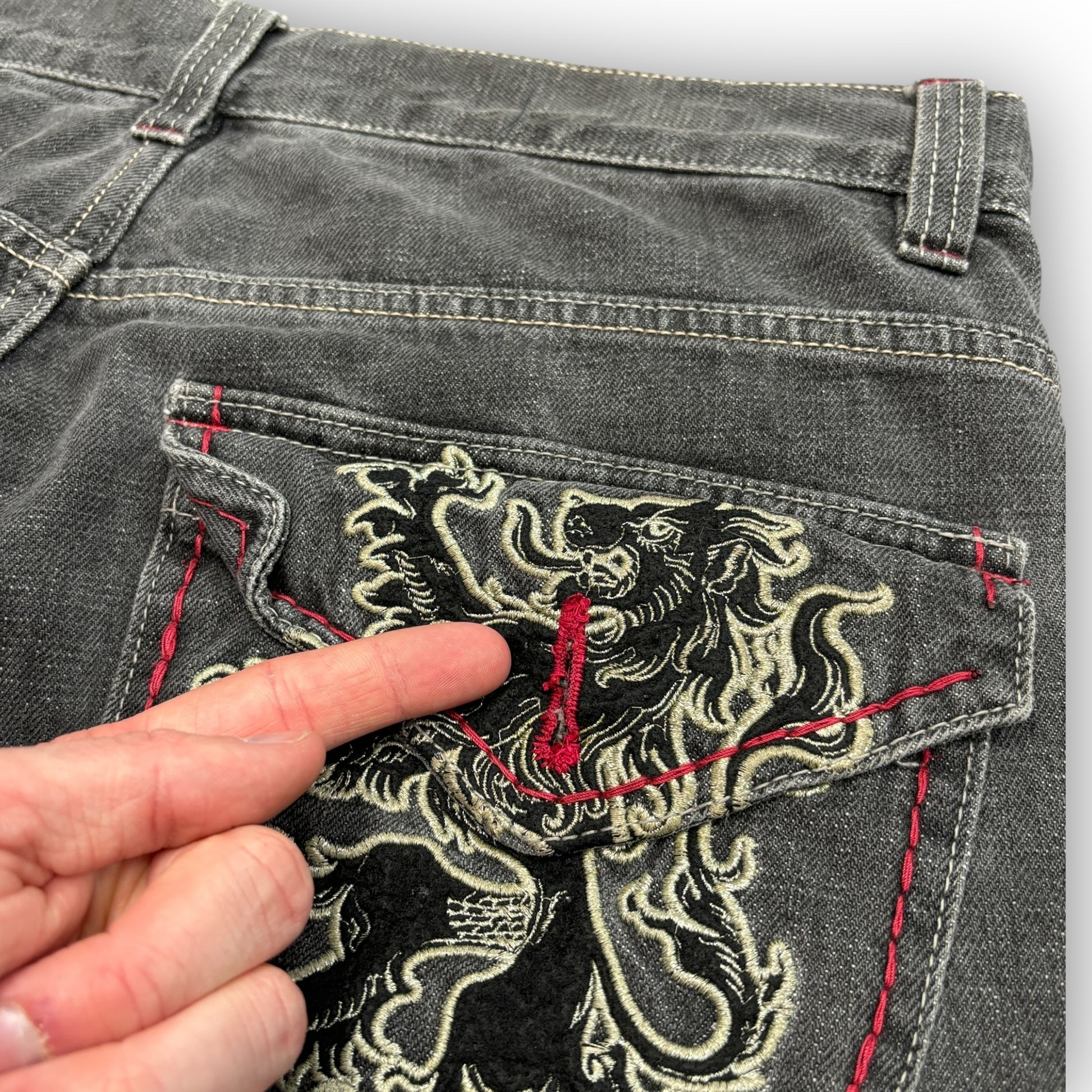 90s Grey Avirex Jorts (34")