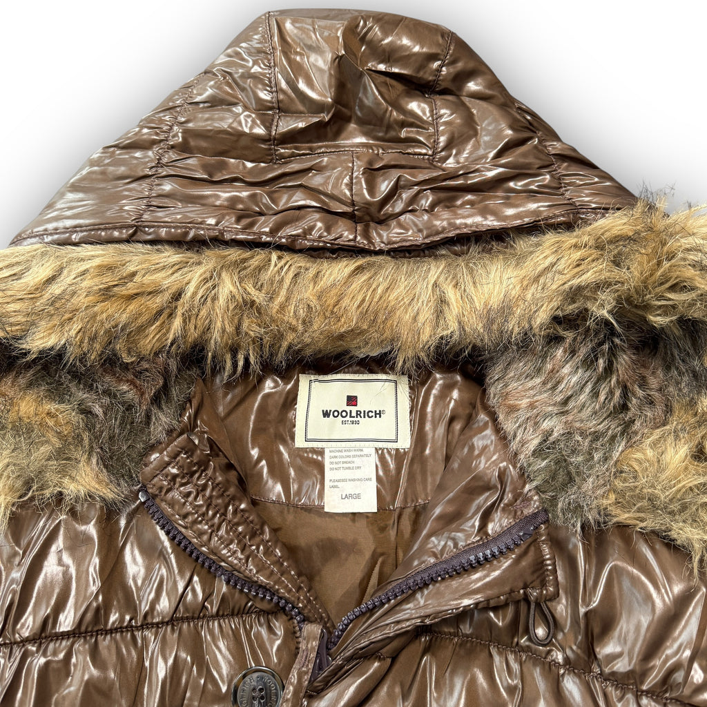 Brown Japanese Fur Puffer Coat (L)