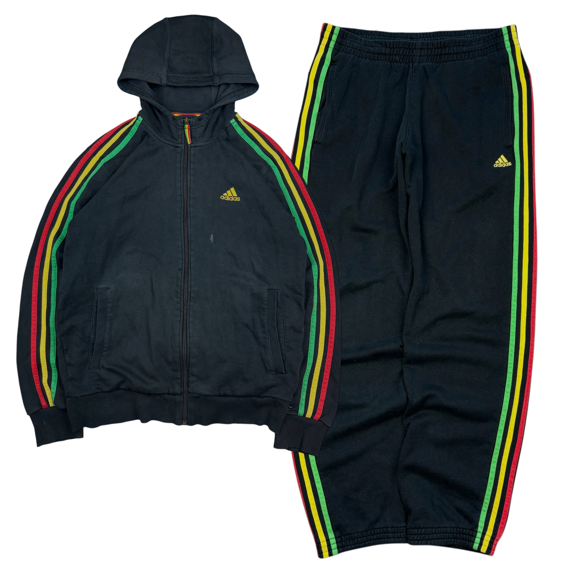 00s Adidas Rasta Tracksuit (M)