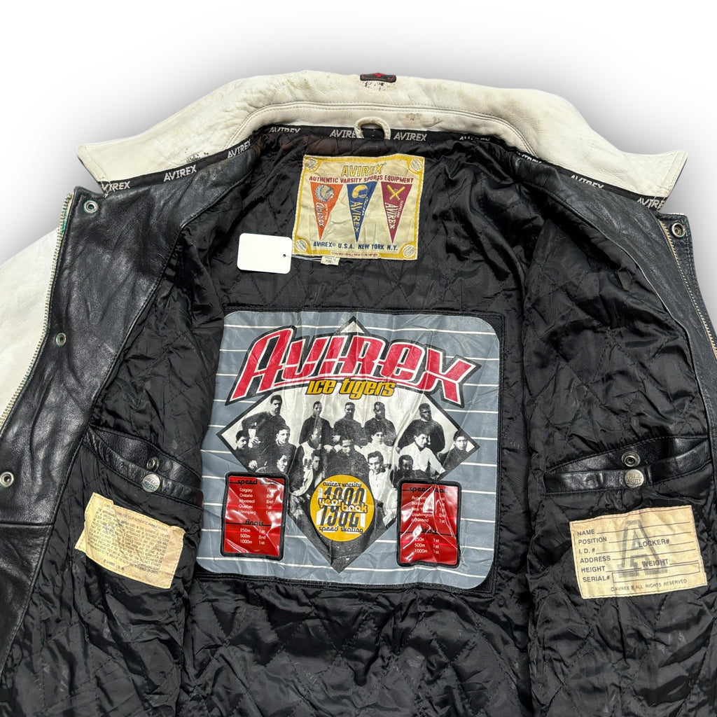 1990 Avirex Ice Tigers Leather Jacket (L)