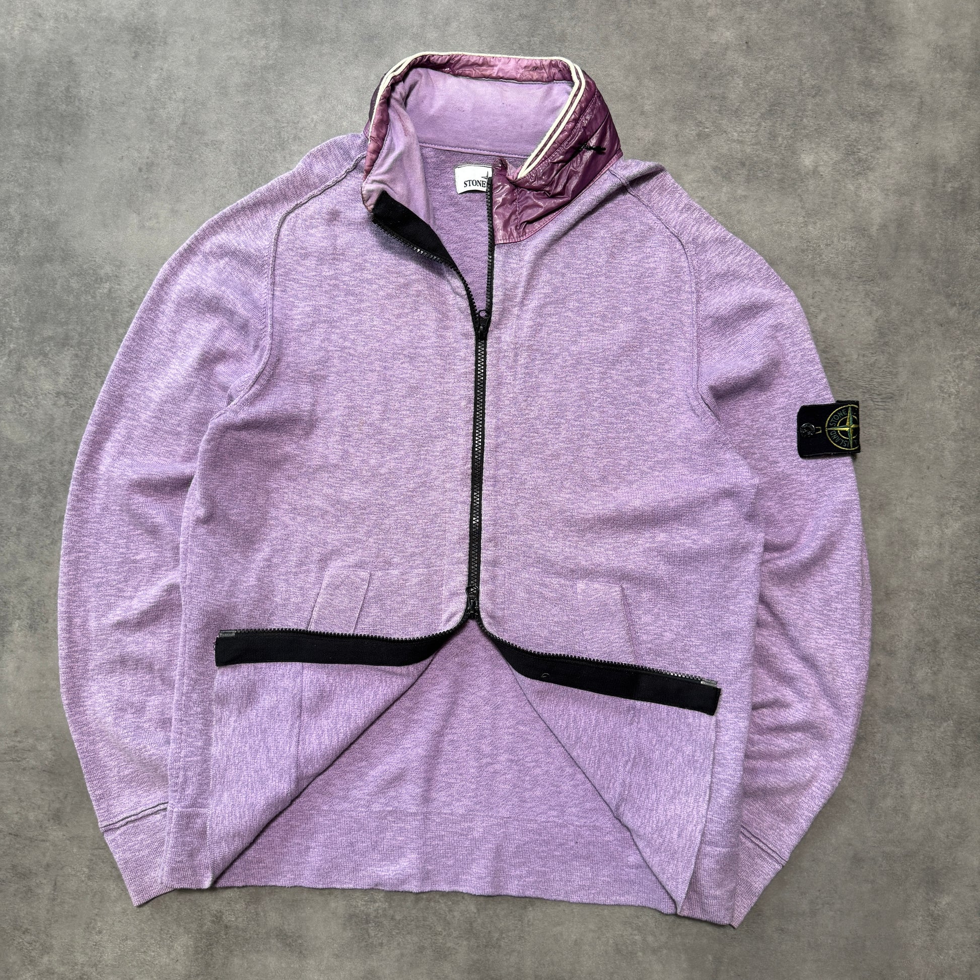 Stone Island Wool Zip Up Hooded Jumper (XL)