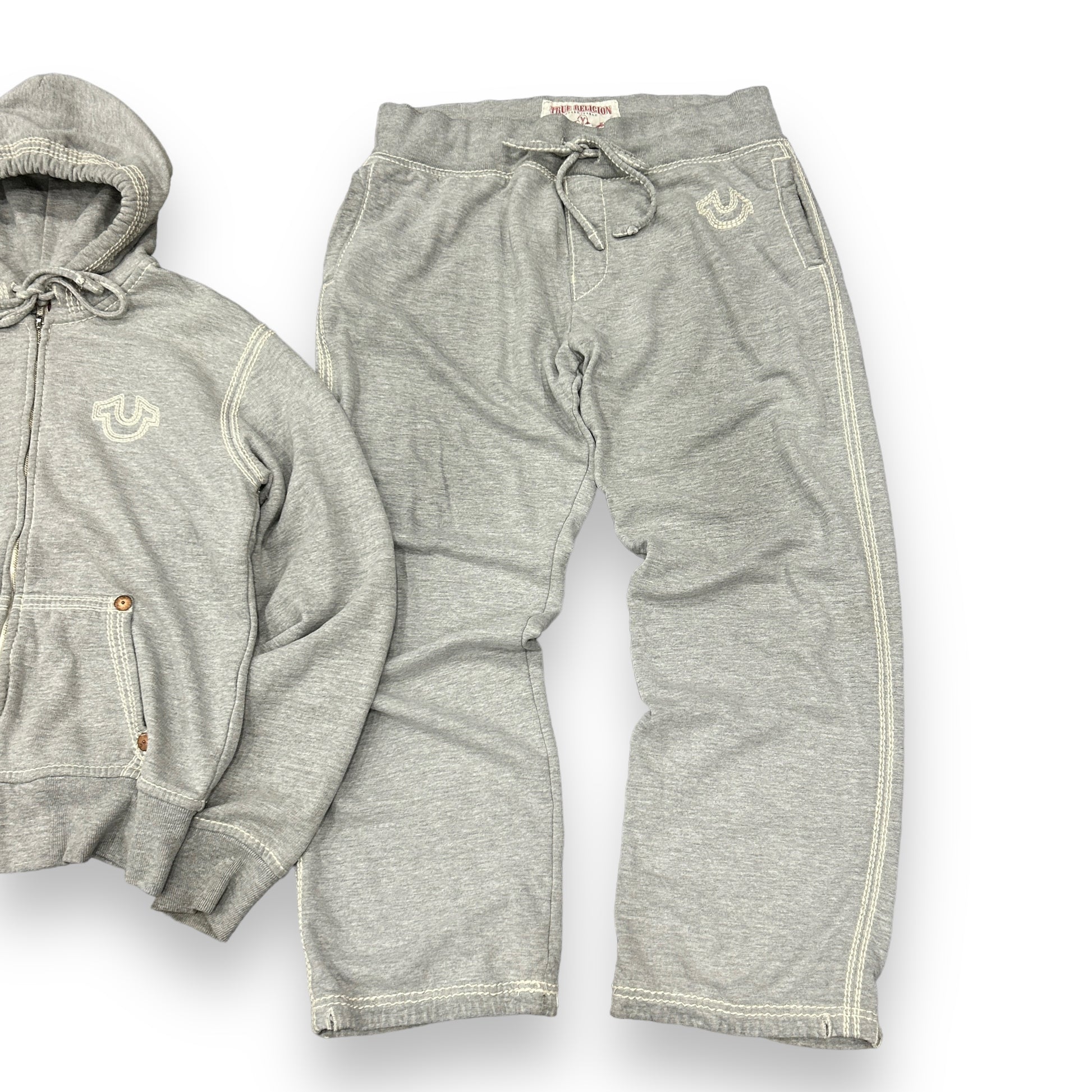 True Religion Grey Triple Stitch Tracksuit (M)