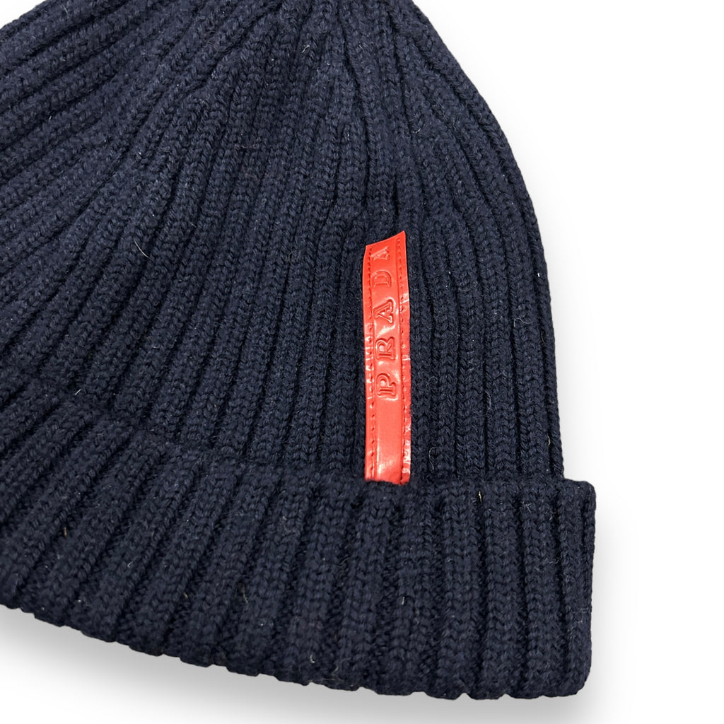 00s Navy Prada Beanie