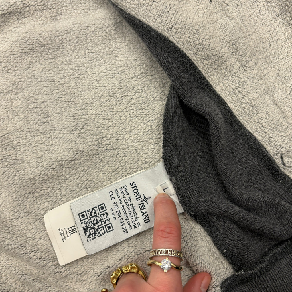 Grey Stone Island Zip Hoodie (L)