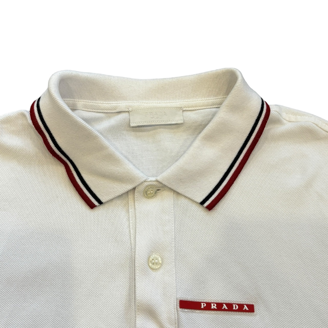 White Prada Polo Shirt (XL)