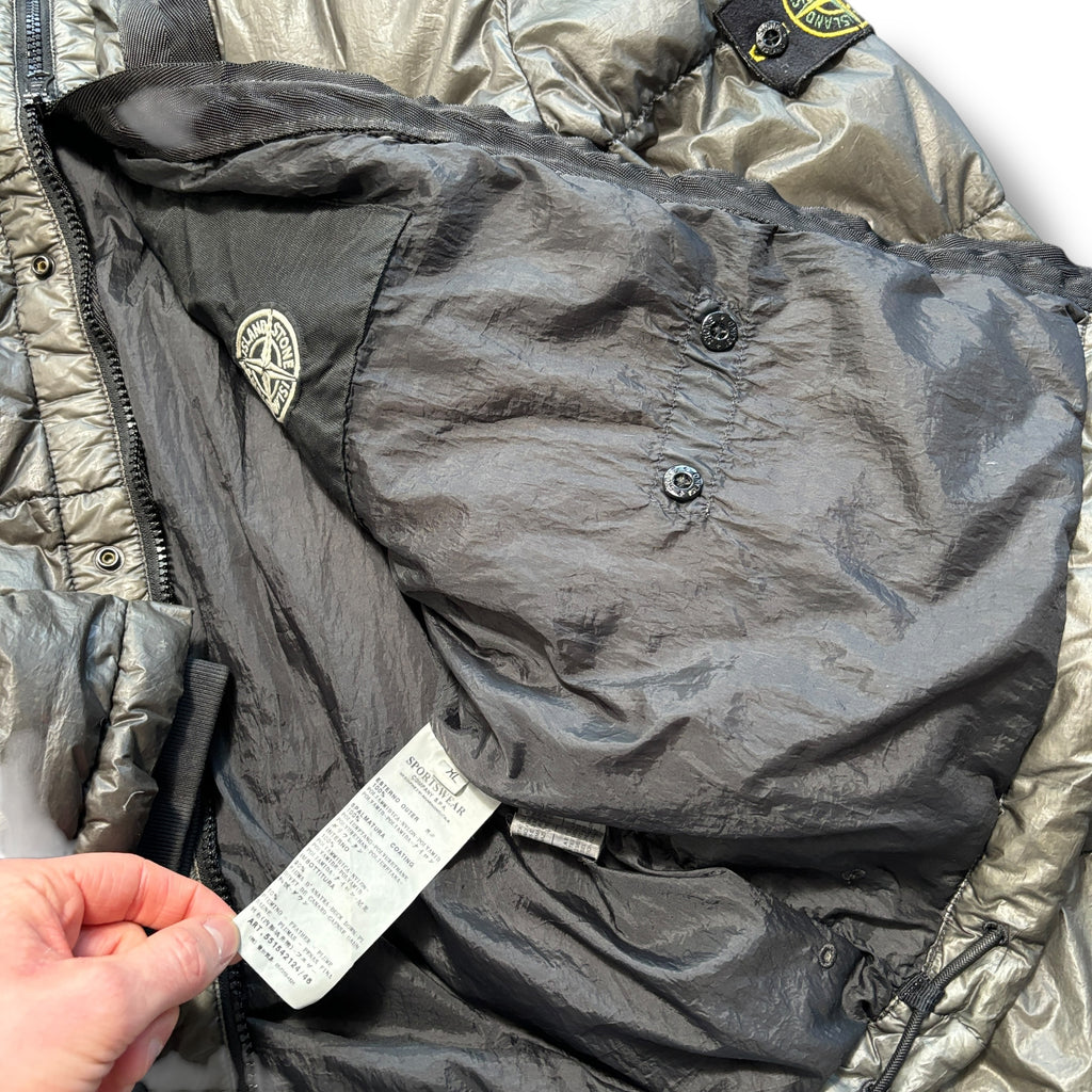 Stone Island Gunmetal Khaki Garment Dyed Down Jacket (XL)