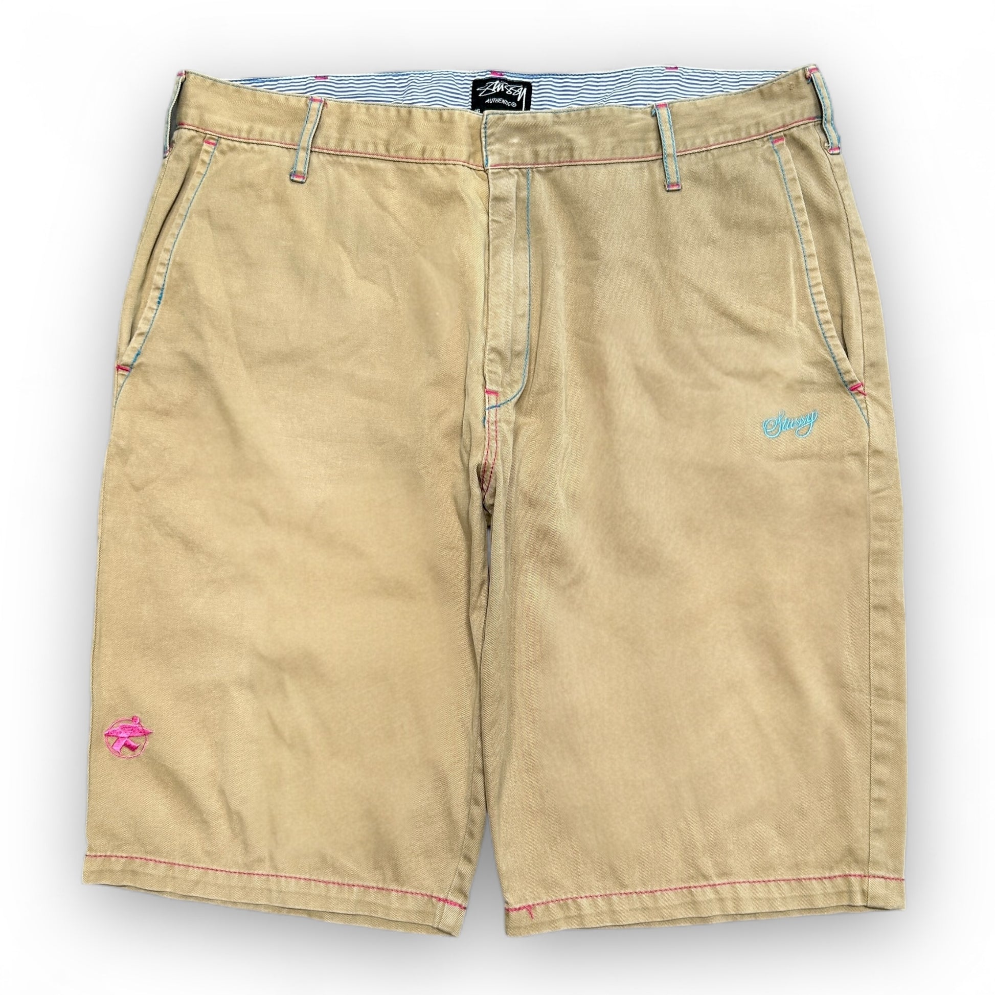 00s Baggy Embroidery Stussy Shorts (34")
