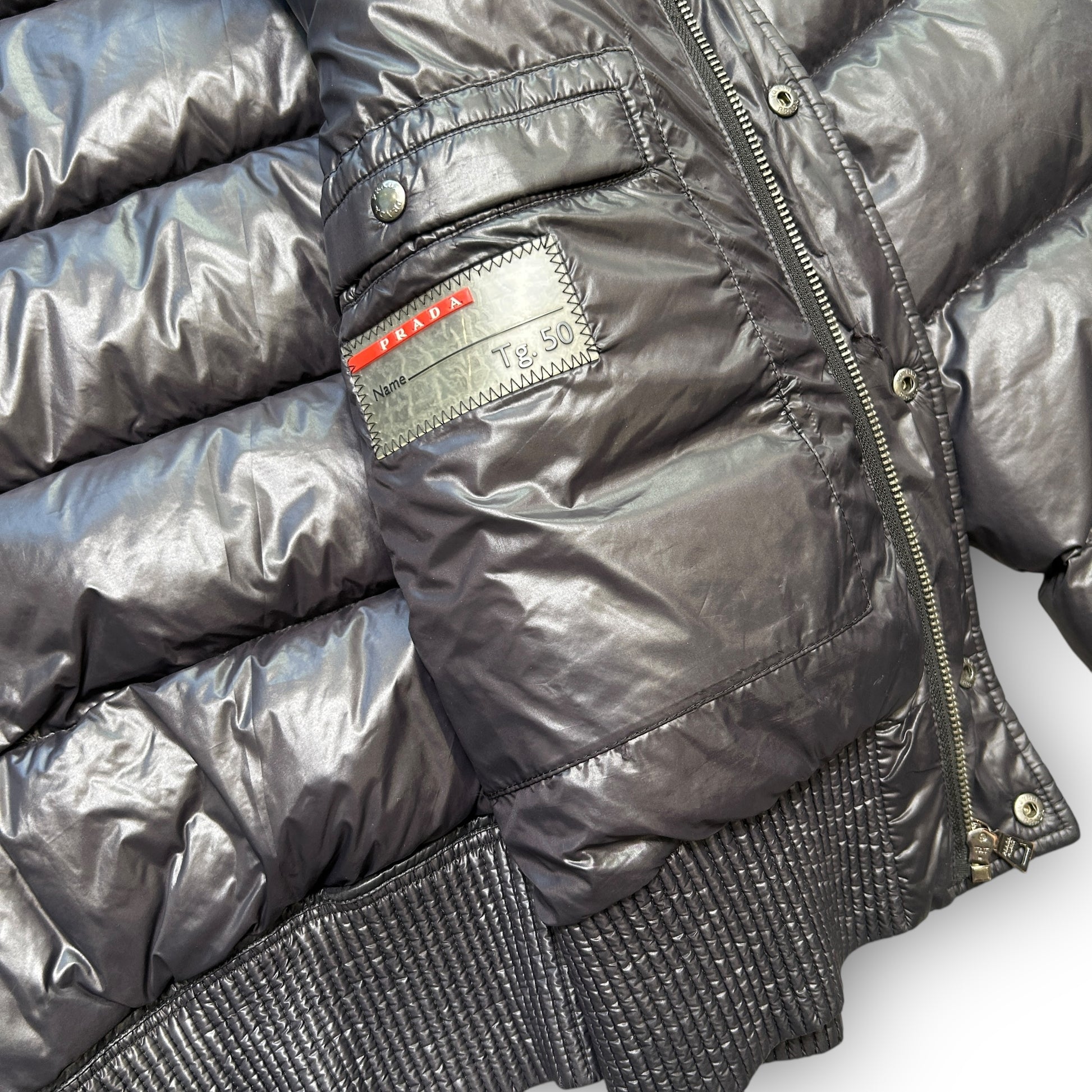 2013 Prada Milano Nylon Elderdown Puffer Coat (L)