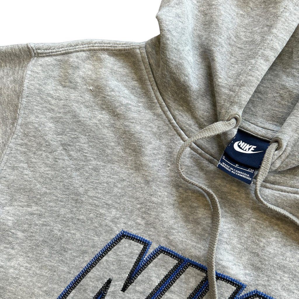 00s Grey Nike Club Embroidered Hoodie (S)