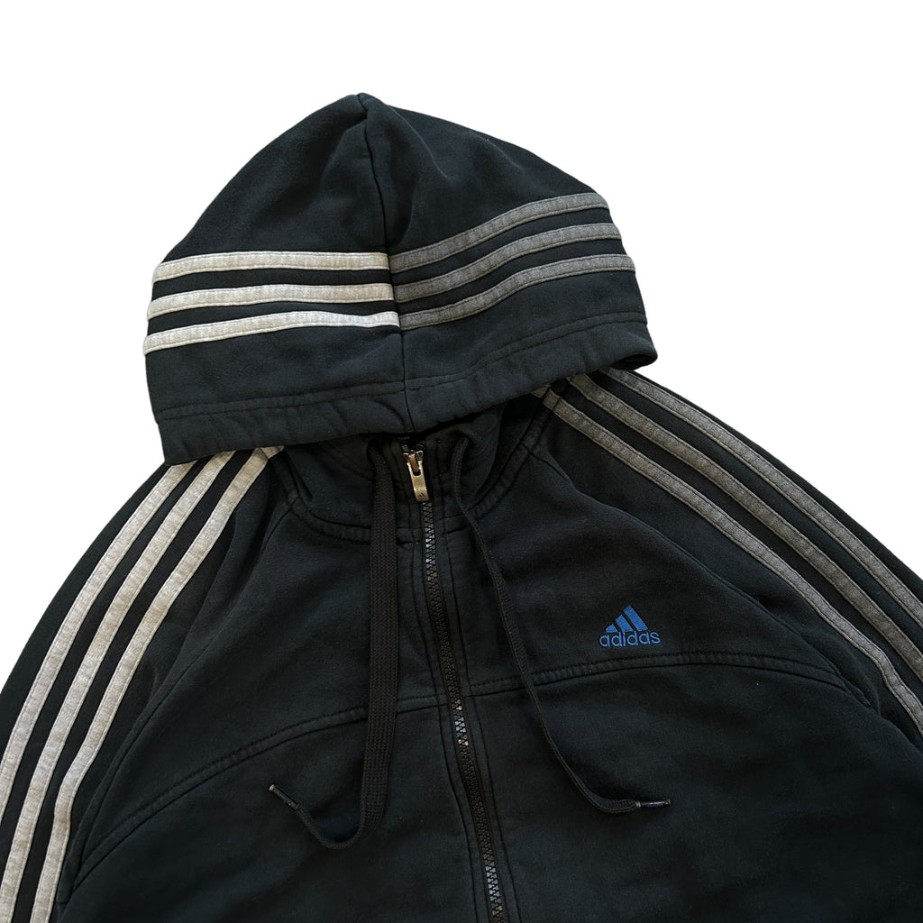 Adidas Three Stripe Black Hoodie (L)