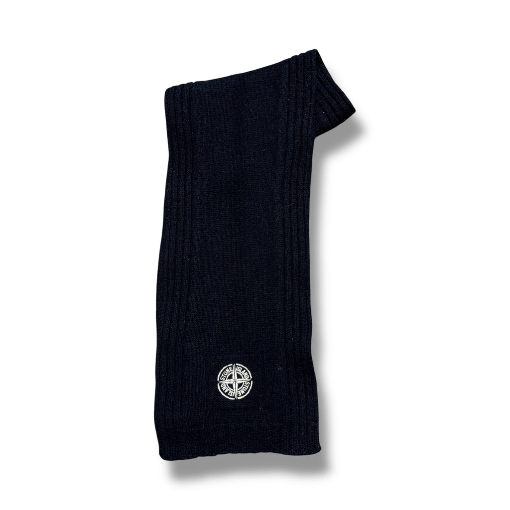 Navy Stone Island Embroidered Scarf