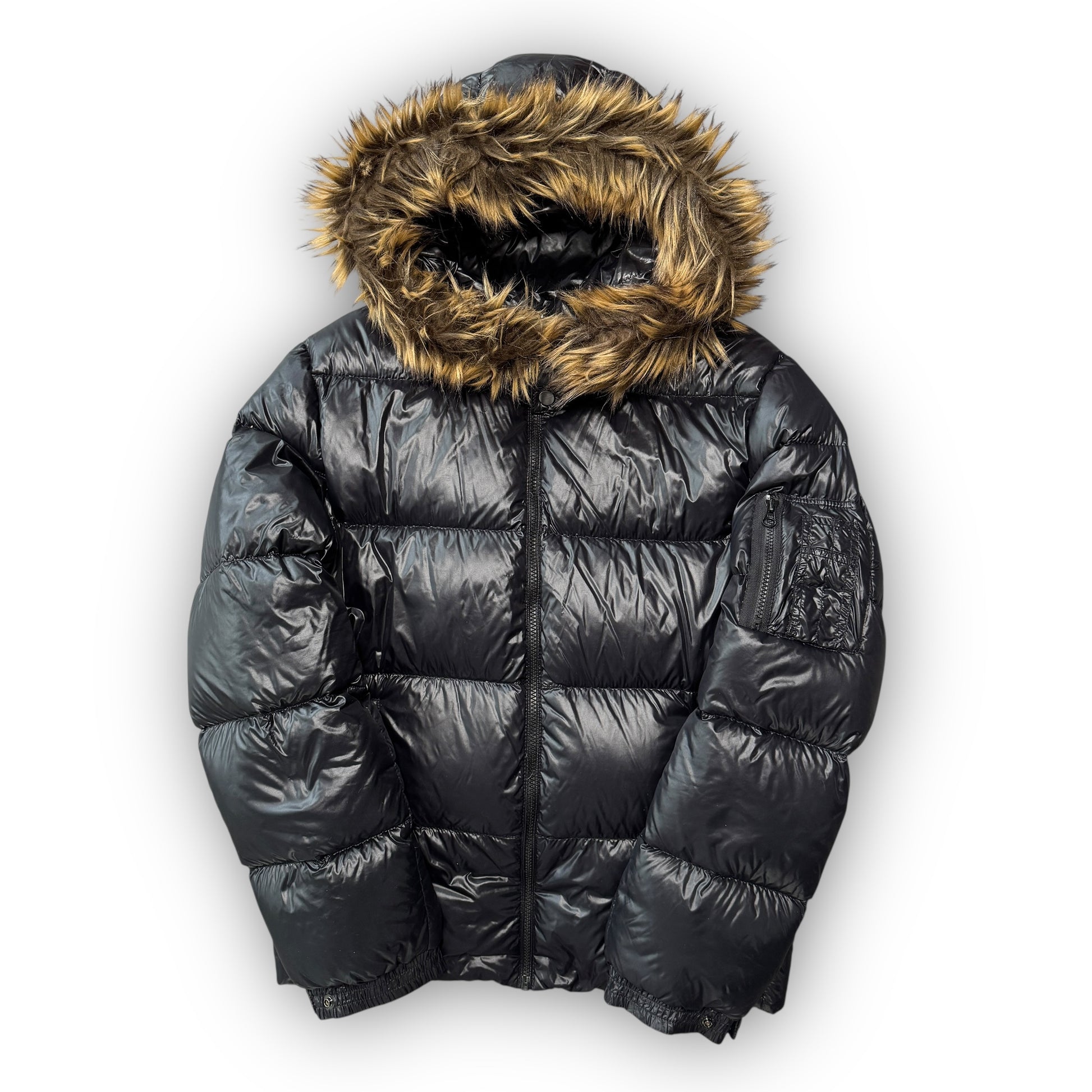 Black Japanese Fur Puffer Coat (L)