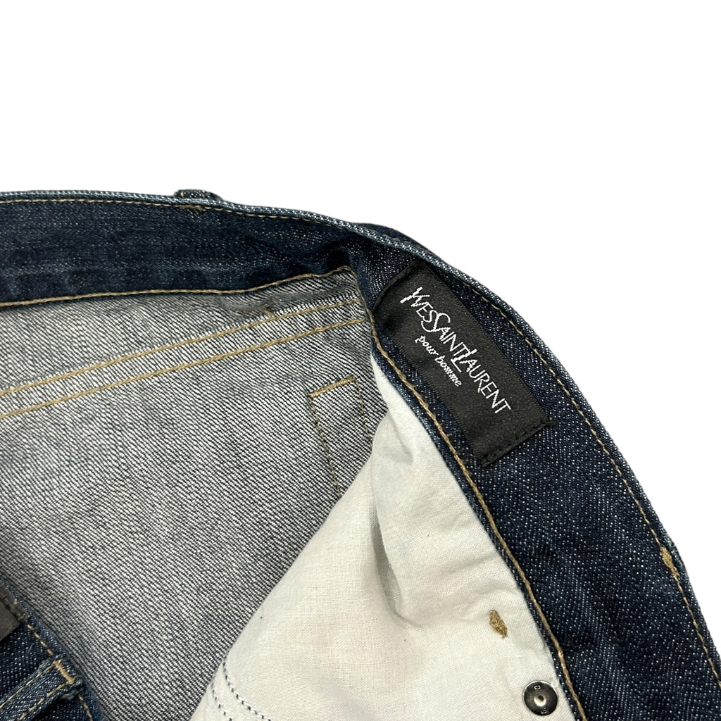 00's Embroidered Navy YSL Jeans (36)