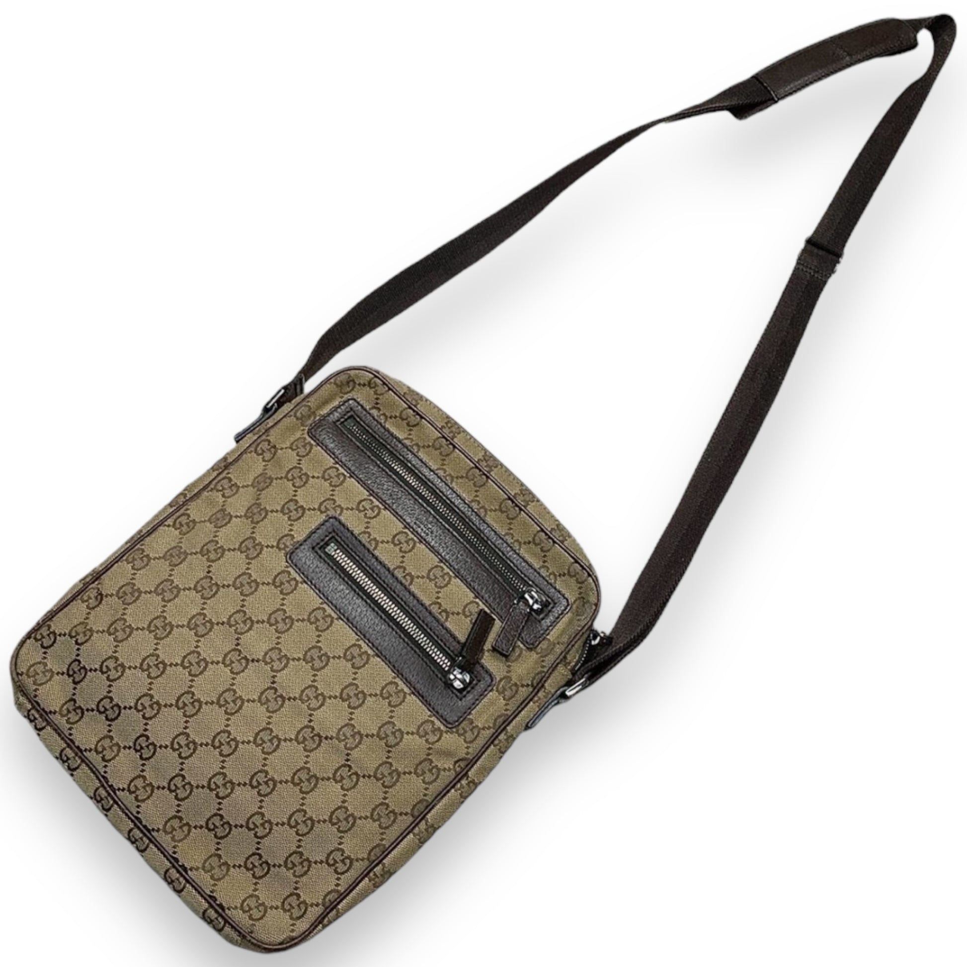 Authentic Gucci GG Monogram Cross Body Messenger Bag