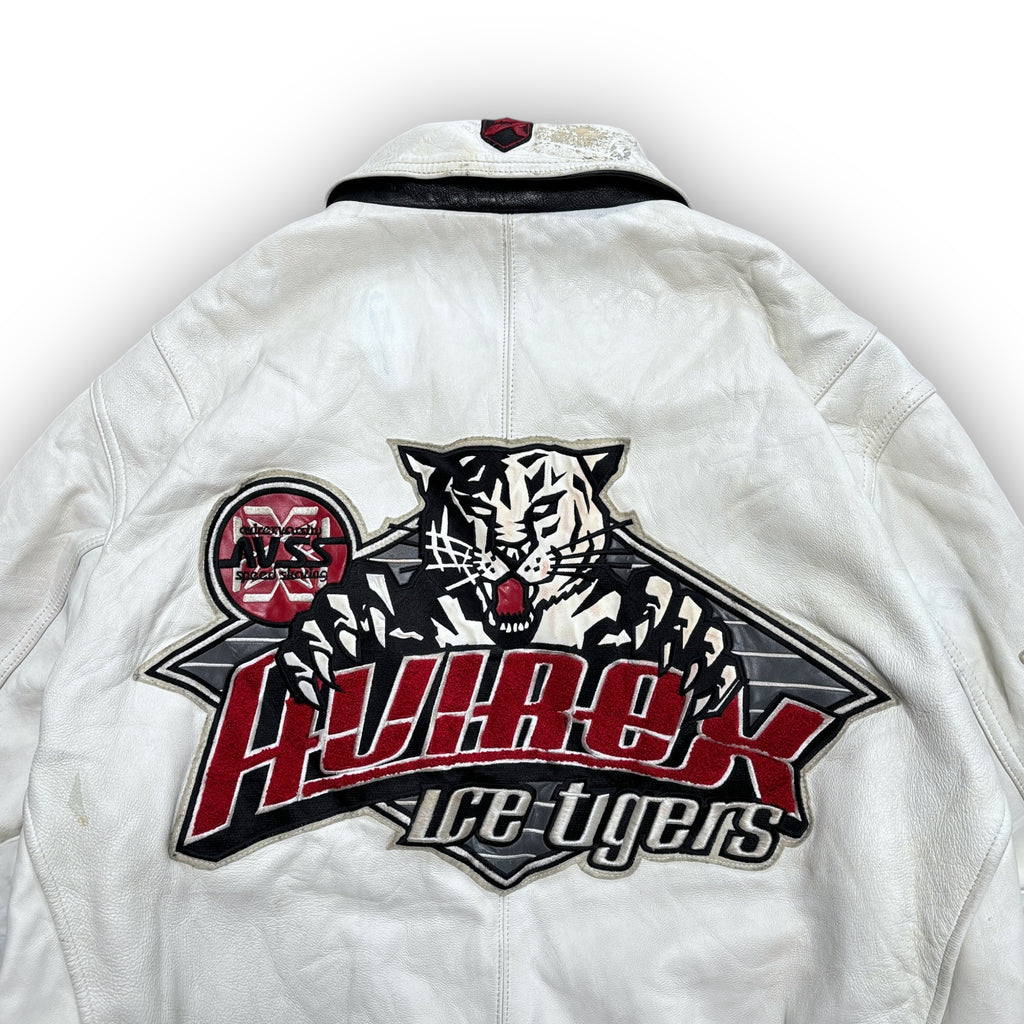 1990 Avirex Ice Tigers Leather Jacket (L)