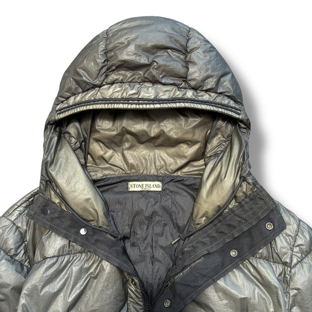 Stone Island Gunmetal Khaki Garment Dyed Down Jacket (XL)
