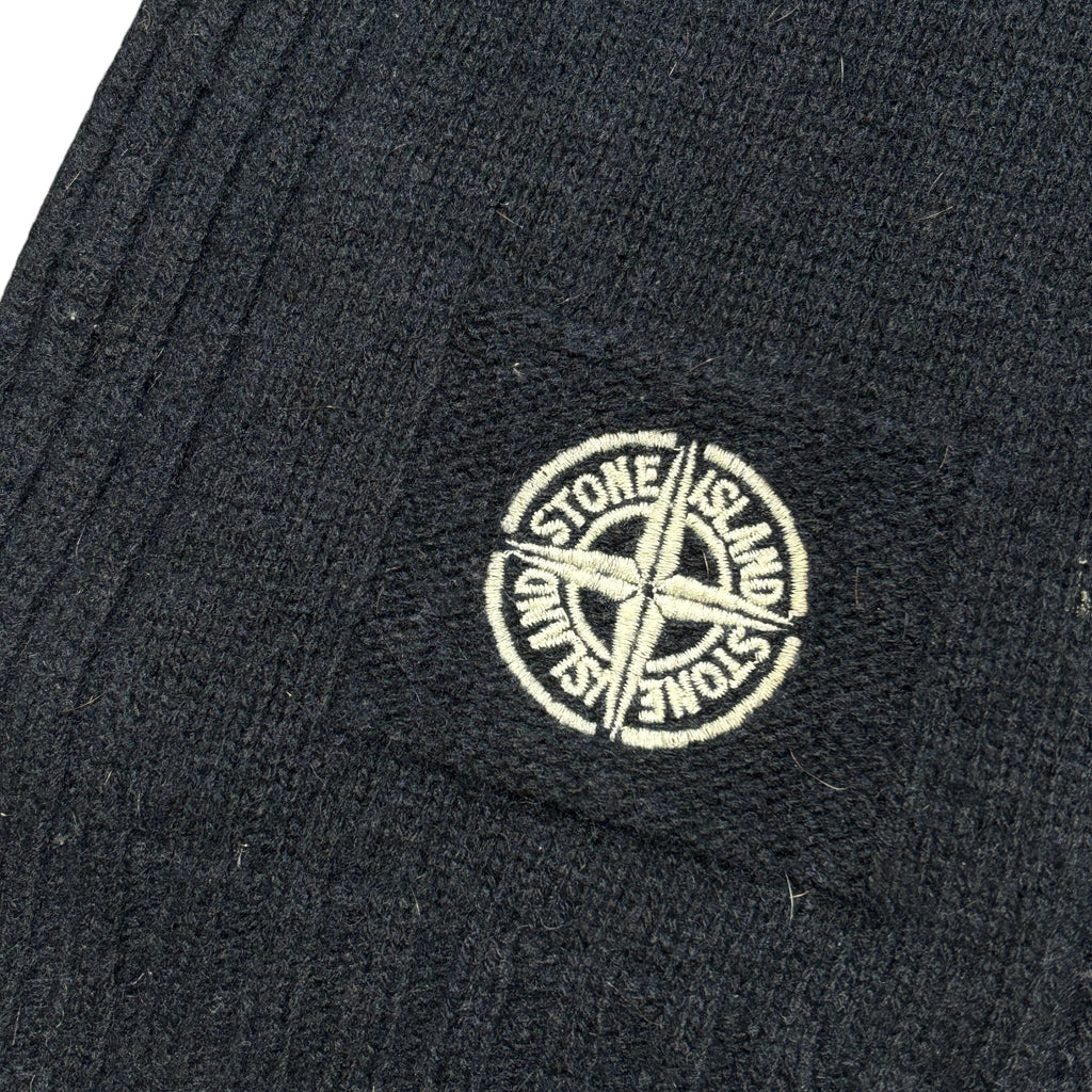 Navy Stone Island Embroidered Scarf