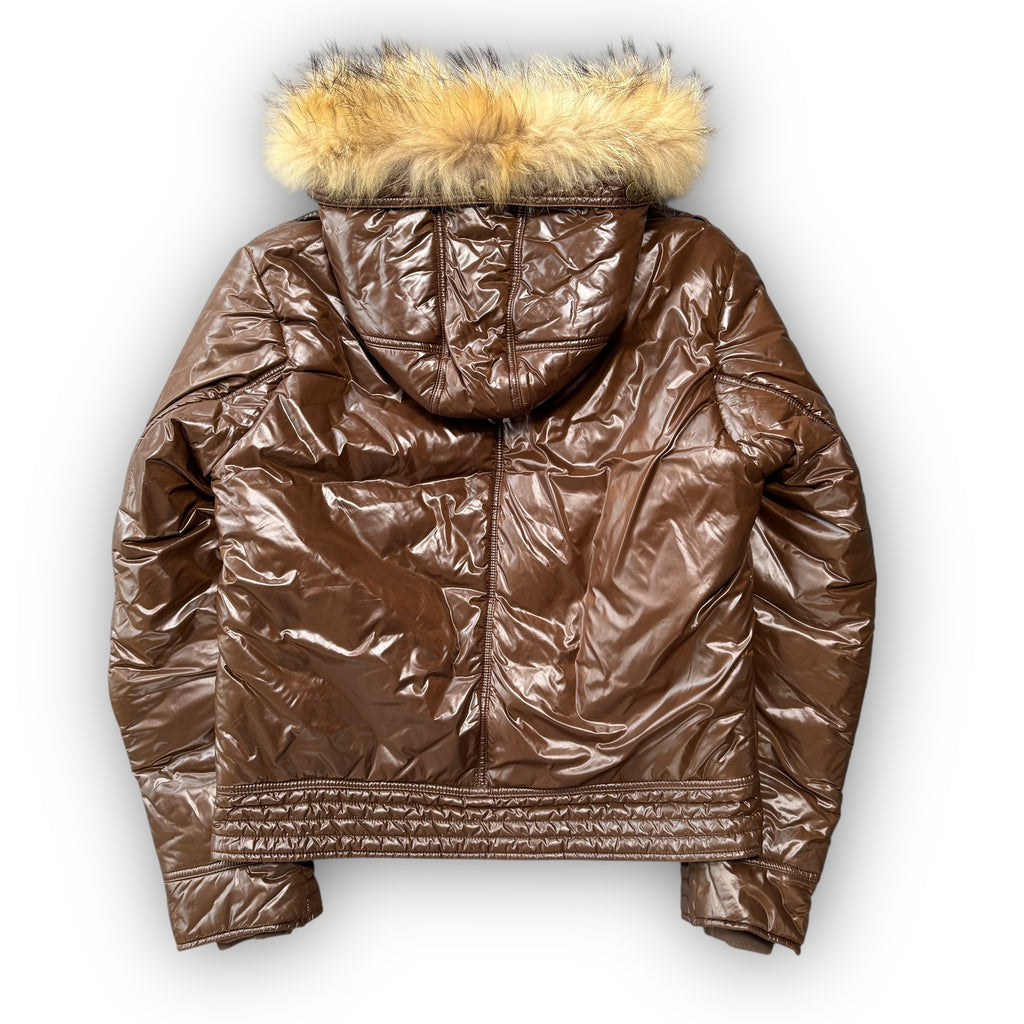Brown Fur Hood Puffer Coat (S)