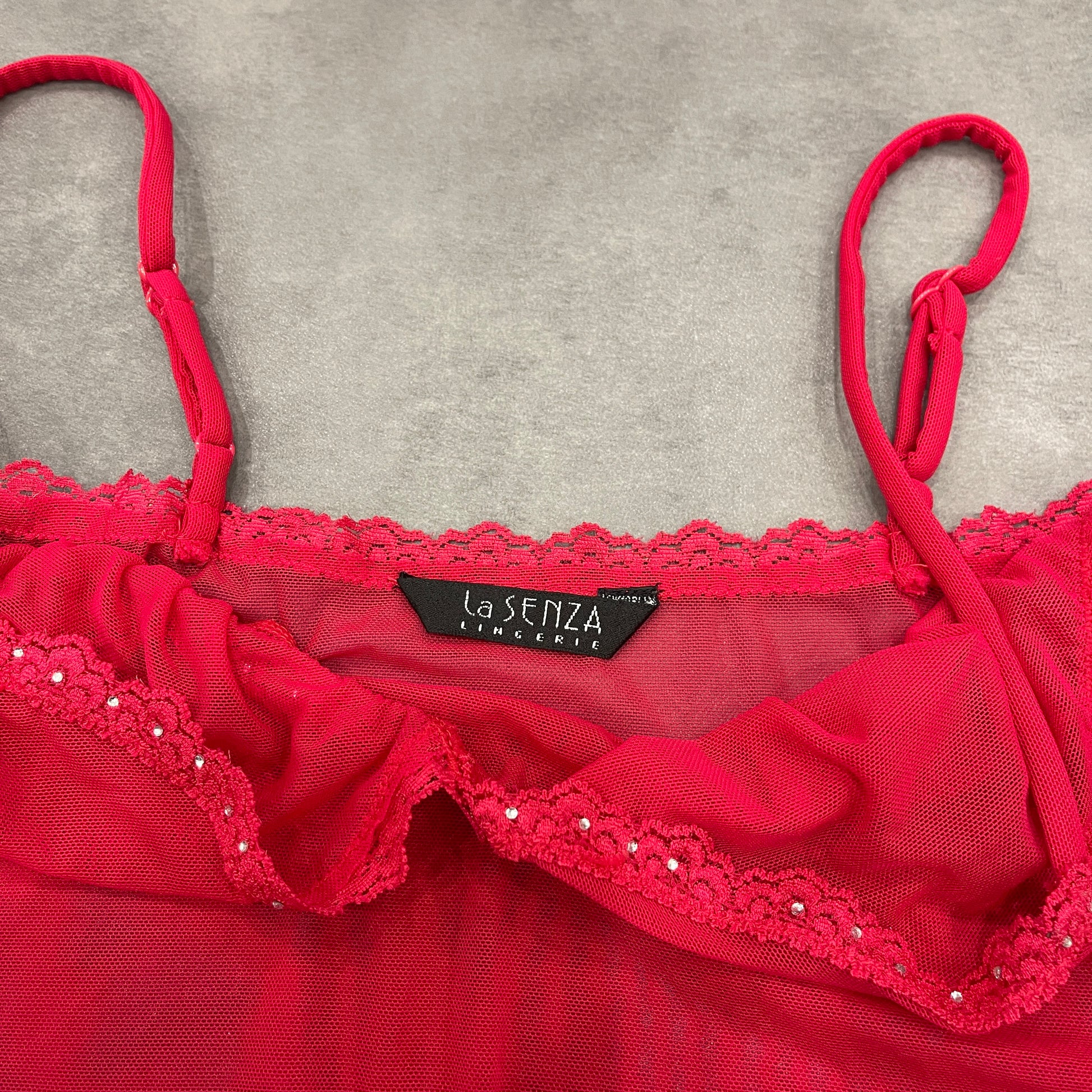Y2K Red Mesh Cami Top