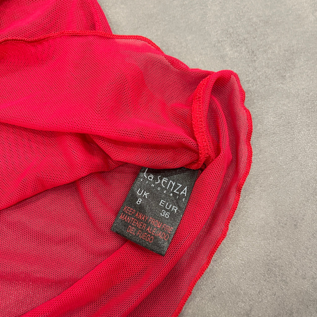 Y2K Red Mesh Cami Top