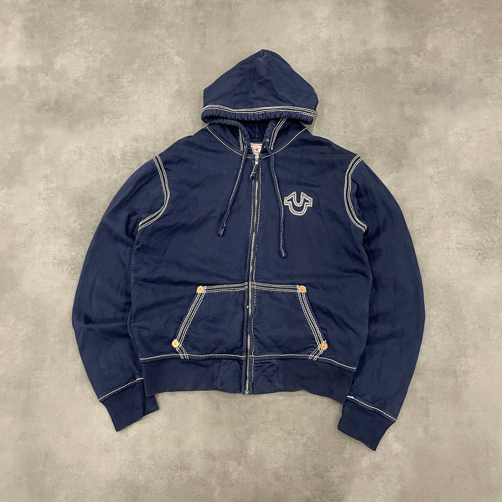 Navy True Religion Contrast Stitch Hoodie